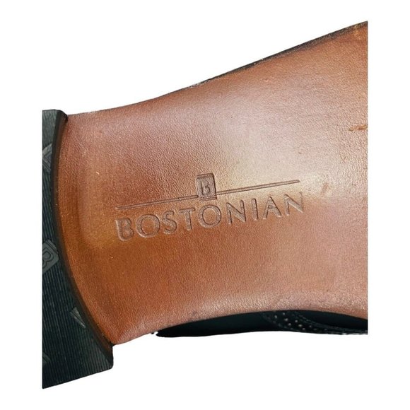 Bostonian Evanston Black Leather Brogue Wingtip Kiltie Tassels Shoes Men size 10 - Picture 12 of 12